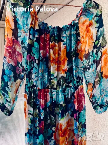 Дълга рокля Италия коприна и вискоза, снимка 9 - Рокли - 47456421