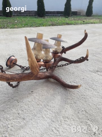 Баварски полилей от еленов рог уникат, снимка 18 - Полилеи - 31342723
