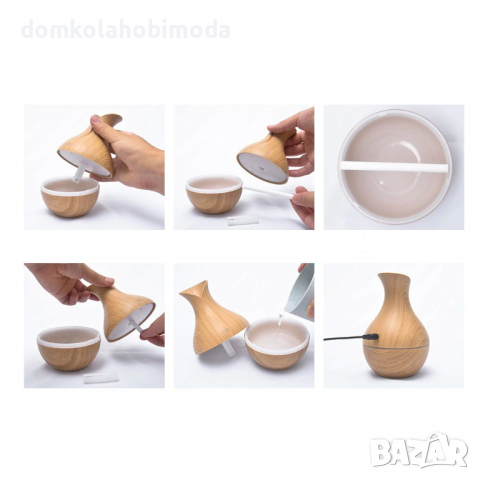 Ултразвуков овлажнител на въздуха с вградено осветление, Функция овлажняване и ароматерапия, 15х10, снимка 5 - Овлажнители и пречистватели за въздух - 36550637