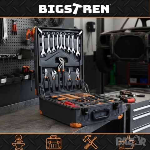 Куфар с инструменти 1000 части/Метален куфар за инструменти на колела, снимка 5 - Други инструменти - 52660468