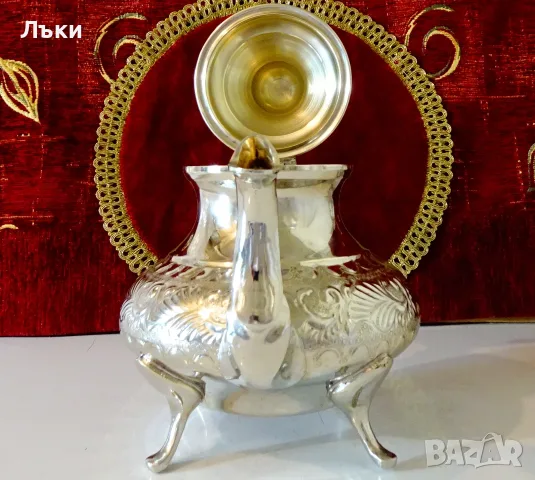 Посребрен бронзов чайник,кана Palace Fes,2.5 л. , снимка 7 - Антикварни и старинни предмети - 55862993