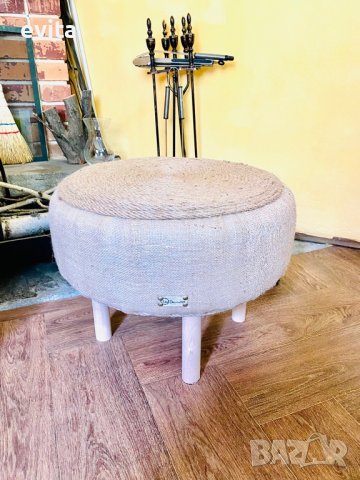 Табуретка/пуф. Ръчна изработка!, снимка 14 - Дивани и мека мебел - 33842705