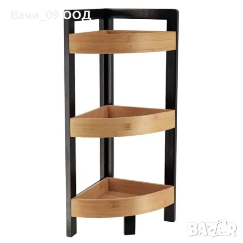 Бамбукова ъглова етажерка за баня 