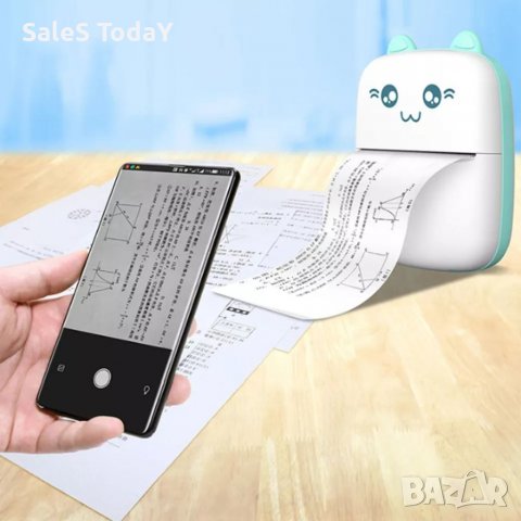 Принтер за телефон, таблет връзка с Bluetooth, мини фото принтер, USB в ...