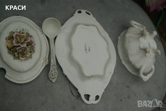 продавам старинен супник със бъркалка и поднос, снимка 6 - Антикварни и старинни предмети - 42143966