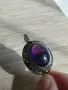 Старинна позлатена сребърна брошка с аметист , снимка 1