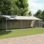 vidaXL Кучешка клетка с покрив и врата сив 6x2x2 м поцинкована стомана, снимка 2