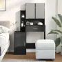 vidaXL Тоалетка с шкаф, черна, 80x35x132 см（SKU: 848235）, снимка 2