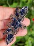 Луксозна метална шнола с тъмно сини камъни , снимка 1 - Аксесоари за коса - 38016994