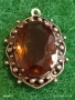 Винтидж сребърен медальон Арт Нуво стил с овален ОПУШЕН КВАРЦ ръчна майсторска изработка 13668, снимка 1