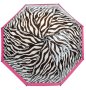 Чадър с шарка черна зебра и райе във цвят фуксия по периметъра 80cm, снимка 1 - Други - 42877102