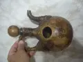 Стар,много красив италиянски декантер облечен в кожа., снимка 1