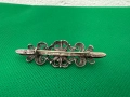 Стара сребърна брошка с камък. №7508, снимка 4
