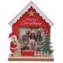 Коледна дървена рамка, Червена Къща Merry Christmas, 19.5см, снимка 2