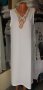 РАЗПРОДАЖБА Бяла плажна рокля с красиво остро деколте в бохо стил, снимка 1 - Рокли - 37517677