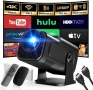 Мини проектор 1080P FHD 4K поддръжка Преносим проектор с WiFi и Bluetooth 180° , снимка 1