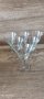 Стар стъклен сервиз с гравюра грозде за вино или ракия, снимка 1
