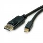 Кабел DisplayPort M - Mini DisplayPort M 2м, 8K Roline 11.04.5815 DP-M to Mini DP M, снимка 2