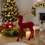 Червен кадифен елен за Коледна украса – Луксозен празничен акцент, снимка 7