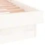 vidaXL LED рамка за легло бяла 140x190 см масивно дърво, снимка 9