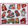 12 Броя Дървени Коледни играчки за елха, 5см, снимка 1 - Декорация за дома - 42691486