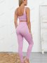 Дамски комплект безшевни едноцветни дрехи за йога, 6цвята - 023, снимка 11