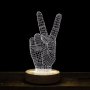 Холограмна LED лампа CREATIVE 3D Peace