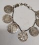 Сребърна гривна с монети, снимка 8