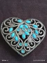 Катарама тока за колан тип сърце с тюркуазени вложки стилна 10612, снимка 4