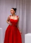 Червена стилна дамска рокля , снимка 3