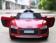 Акумулаторна кола Audi R8 Spyder 12V с меки гуми с Кожена седалка,MP3, Металик , снимка 2
