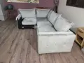 Светло сив ъглов диван от плат, снимка 9