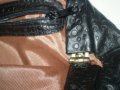 Ретро кожена чанта закопчалка кост и единична  дръжка черен  цвят   естествена кожа, снимка 6