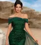 Официална рокля в зелено, размер Л, снимка 3