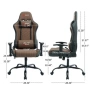 Ергономичен кафяв геймърски стол с поставка за крака, регулируема височина и 3D подлакътници, снимка 9