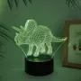 Холограмна 3D LED лампа-Трицератопс,RGB Седемцветен Интелигентен Контрол,USB, снимка 2