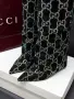 Gucci Луксозни Дамски Черни Високи Ботуши С Бляскави Камъни И Елегантен Заострен Връх Код SEM-845, снимка 3