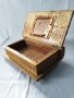 Стара дървена кутия, дърворезба, меден обков, снимка 15