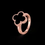 Van Cleef & Arpels VCA Rose Gold Black Onyx Vintage Alhambra Дамски Пръстен, снимка 8