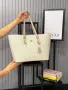 Gucci Голяма Дамска Чанта Тип Шопър С Монограм Дълги Дръжки И Златен Метален Акцент Код SEM-729, снимка 8