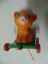 оф.6634 стара детска играчка   - размер 14,5 / 11,5 / 11,5 см   - дърво , синтетика , гума , снимка 4