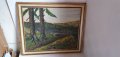Стара рисувана картина масло на фазер, снимка 2