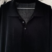 Черна блуза с копчета копринен трикотаж Германия, снимка 1 - Блузи - 44457864