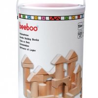 Дървени строителни блокове Beeboo, 200 части, в кутия, 1+, Натурален, снимка 1 - Конструктори - 29939862