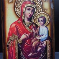 Икона на платно А4 на Пресвета Майка Богородица Закрилница - ръчна изработка . Модел А., снимка 12 - Икони - 42689100