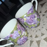 2 чаши за чай фин костен порцелан Lancaster Хортензия, снимка 1 - Сервизи - 42102275