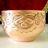 Медна чаша,коктиера с ковани орнаменти. , снимка 8 - Антикварни и старинни предмети - 40777193