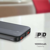 Външна батерия 10000 mah Power Bank V-TAC черна, снимка 4 - Външни батерии - 44516390