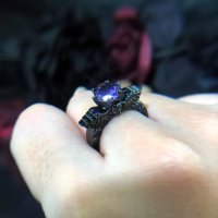 НОВО!-Дамски пръстен от черно злато и цирконий, снимка 4 - Пръстени - 37923220