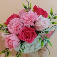 Чаши със сапунени цветя, снимка 9 - Подаръци за жени - 39594441